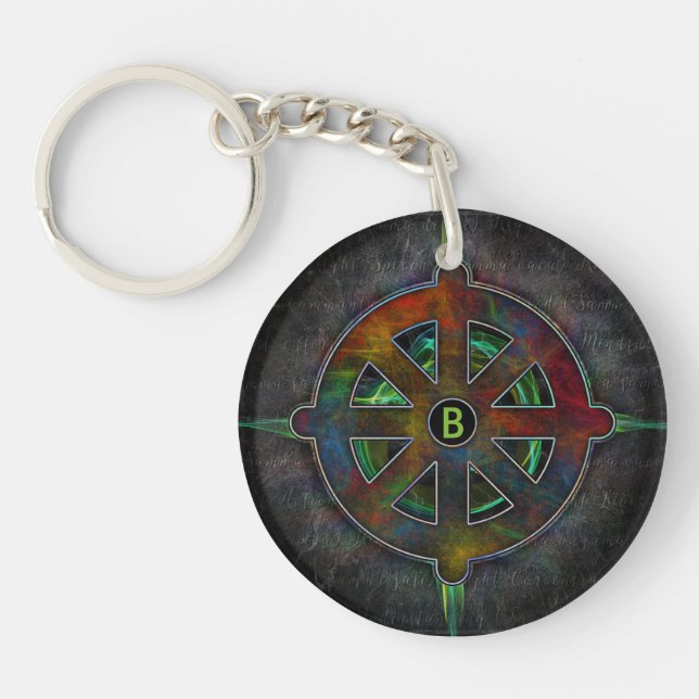 Dharma Spirit Wheel of Energy Key Ring (Front)