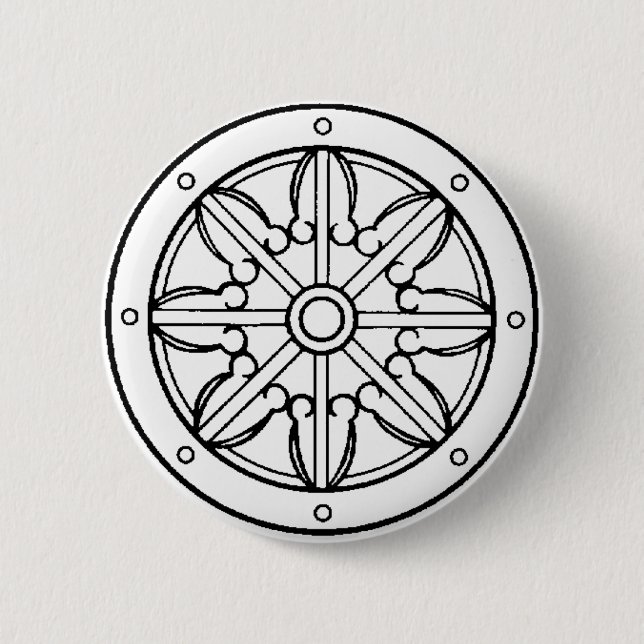 Dharma Wheel 6 Cm Round Badge (Front)