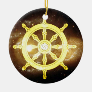 Dharma Wheel Ceramic Tree Decoration