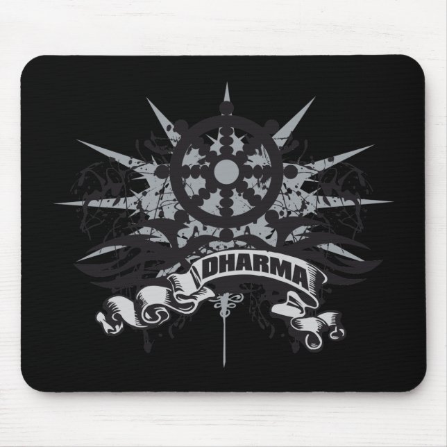 Dharma Wheel Grunge Mouse Mat (Front)