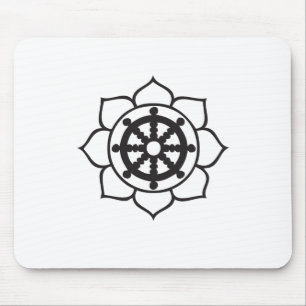 Dharma Wheel Lotus Mouse Mat