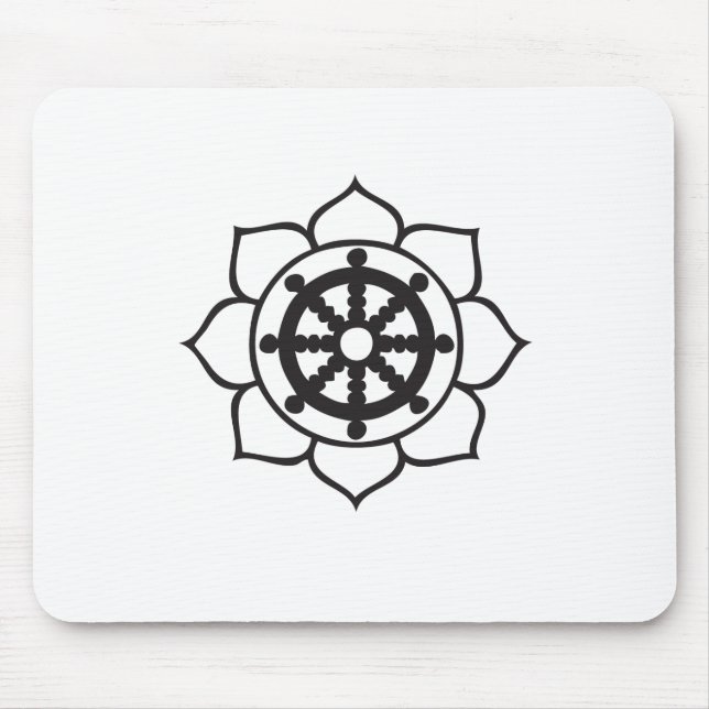 Dharma Wheel Lotus Mouse Mat (Front)