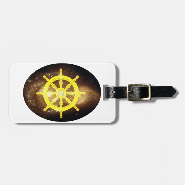 Dharma Wheel Luggage Tag (Front Horizontal)