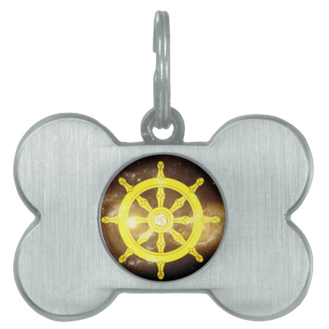 Dharma Wheel Pet Name Tag (Front)