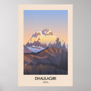 Dhaulagiri Nepal Travel Poster