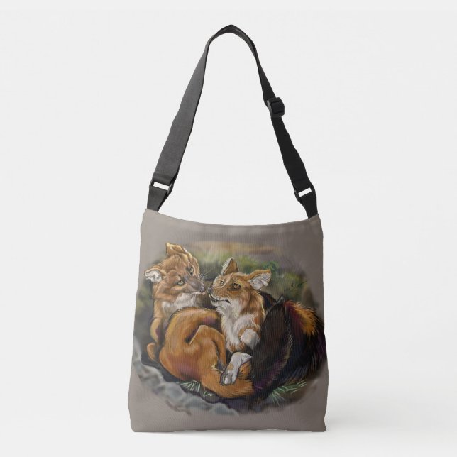 Dhole Cuddle Couple Crossbody Bag (Front)