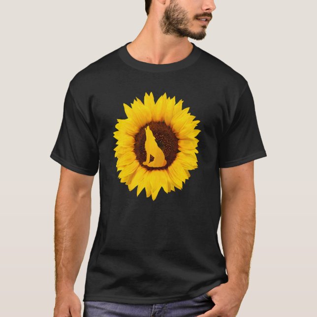 Dhole   For Women Men Dog Pup Puppy Sunflower T-Shirt (Front)