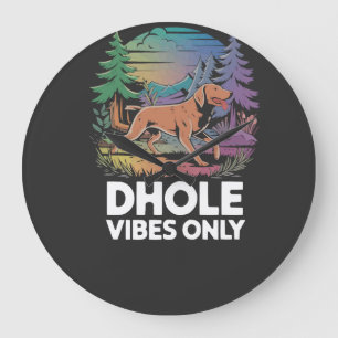 Dhole Lover Wildlife Canid Asiatic Wild Dog Large Clock