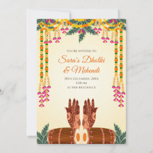Dholki invitation and Mehendi invitations