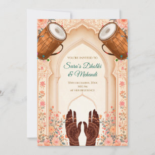 Dholki invites Mehndi invitations, Mehendi cards