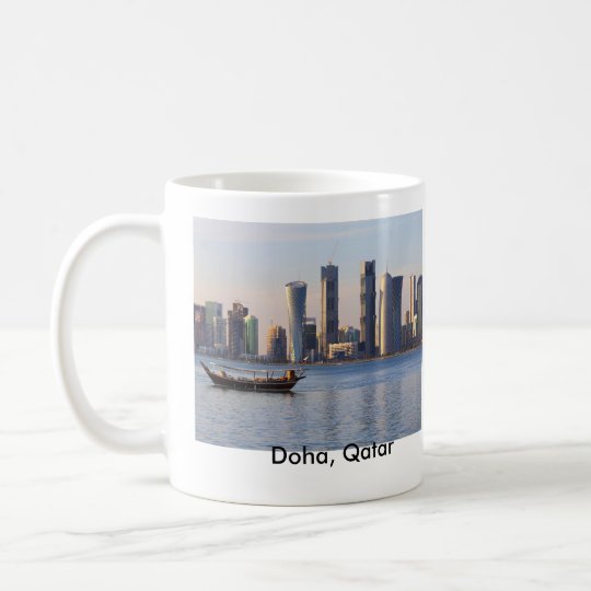 Dhow and Doha skyline Coffee Mug