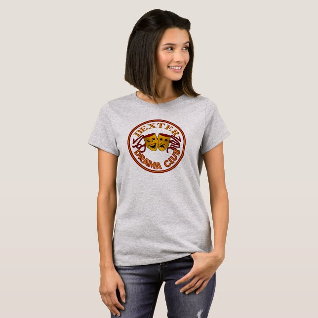 DHS Drama Logo basic Tshirt female grey (Front Full)