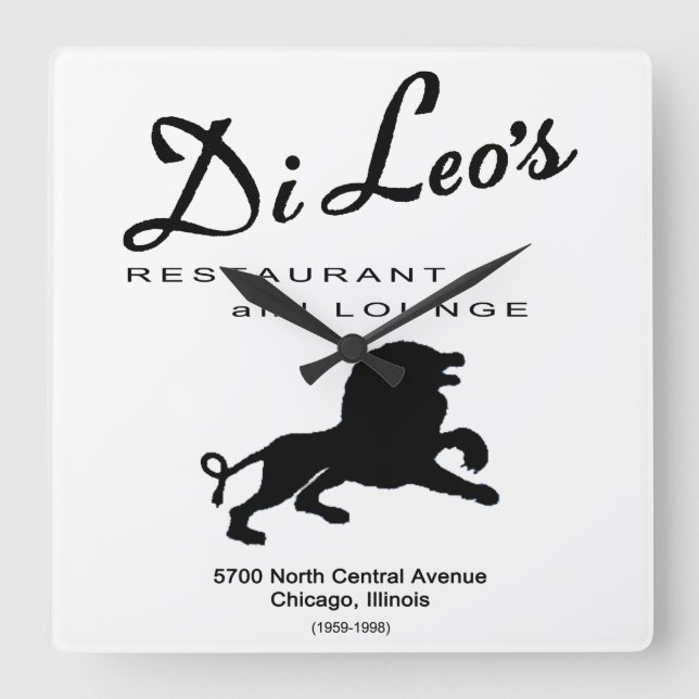 Di Leo's Restaurant, Chicago, IL Square Wall Clock (Front)