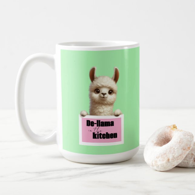 Di-llama in the Kitchen Coffee Mug (With Donut)