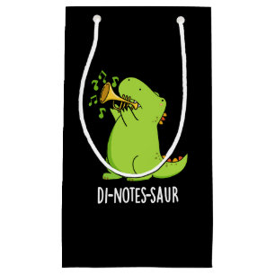 Di-notes-saur Funny Dinosaur Pun Dark BG Small Gift Bag