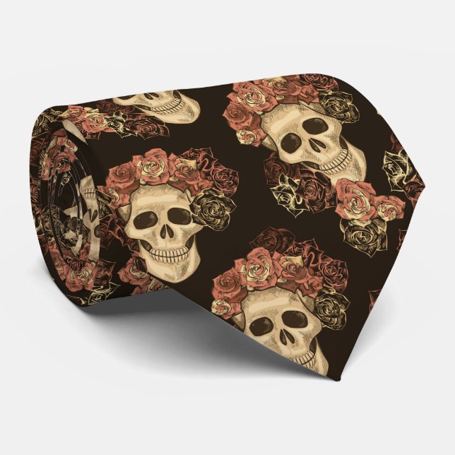 Dia de la Muertos Tie (Rolled)