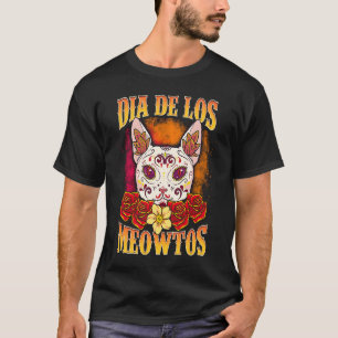 Dia de los Meowtos Beautiful Halloween Cat Trick o T-Shirt