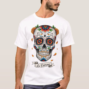 Dia de los muertes skull. Mexican Day of the Dead T-Shirt