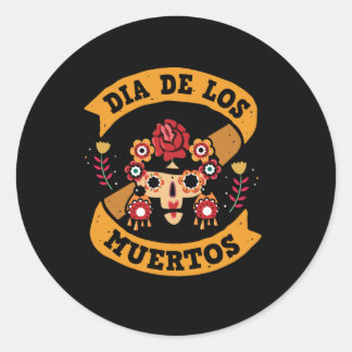 dia_de_los_muertos_02 classic round sticker