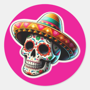 Dia de los Muertos 2 Classic Round Sticker
