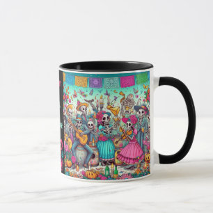 Dia de los Muertos Add Name Skull Sky Black Inside Mug