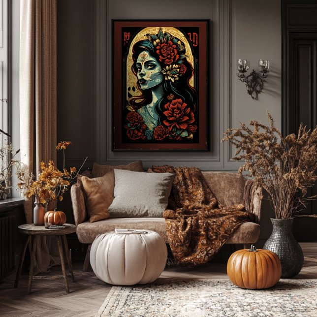 Dia de Los Muertos Art - Vintage Halloween Poster (Creator Uploaded)