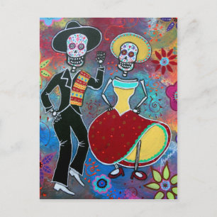 DIA DE LOS MUERTOS BAILAR MARIACHI POSTCARD