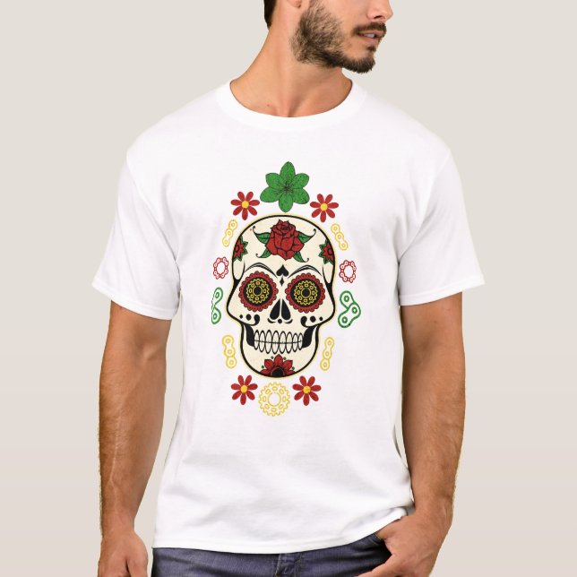 Dia De Los Muertos Biking T Shirt (Front)