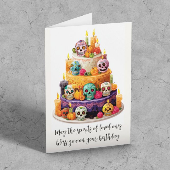 Día de los Muertos Birthday Cake  Card (Creator Uploaded)