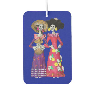 Dia De Los Muertos Calavera Amigas Car Air Freshener