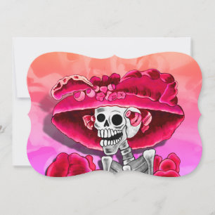 Dia de los Muertos Calavera in Red Hat Invitation