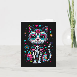 Dia De Los Muertos Cinco De Mayo Cat Sugar Skull M Card