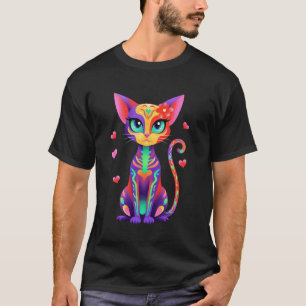 Dia De Los Muertos Cinco De Mayo Cat Sugar Skull T-Shirt