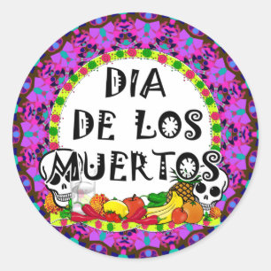 Dia De Los Muertos Classic Round Sticker