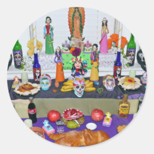 Dia de los Muertos Classic Round Sticker