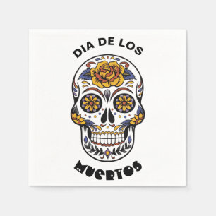 Dia de los Muertos Colorful Skull Halloween Napkin