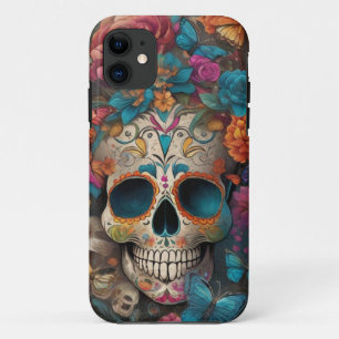 Dia de los Muertos: Colourful Sugar Skull iPhone 11 Case