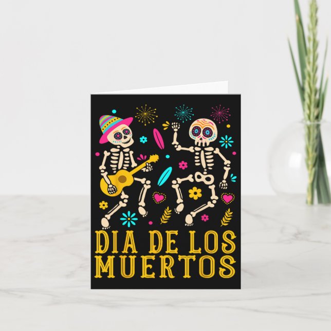 Dia De Los Muertos Costume Day Of The Dead Skeleto Card (Front)