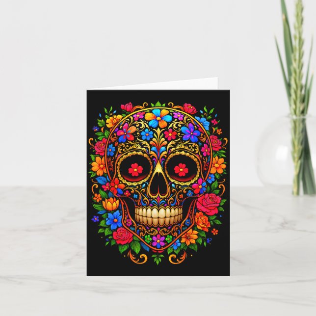 Dia De Los Muertos Costume Day Of The Dead Sugar S Card (Front)