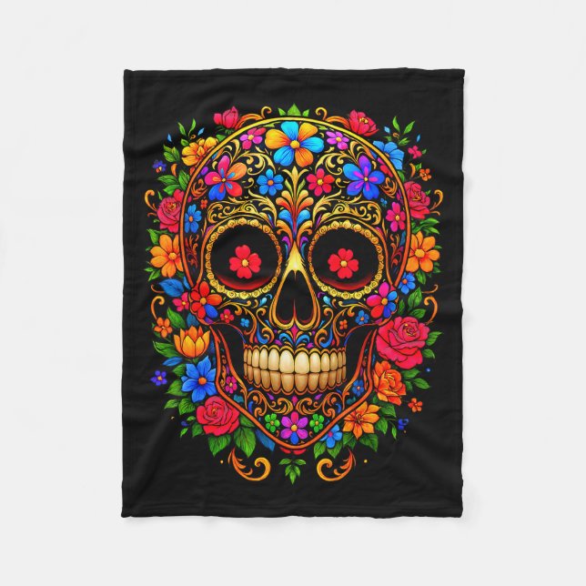 Dia De Los Muertos Costume Day Of The Dead Sugar S Fleece Blanket (Front)
