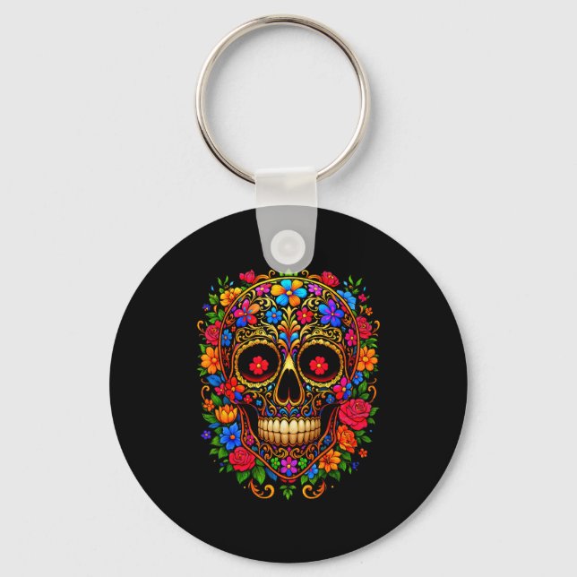 Dia De Los Muertos Costume Day Of The Dead Sugar S Key Ring (Front)