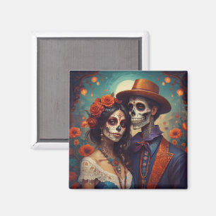 Dia de los Muertos couple Magnet