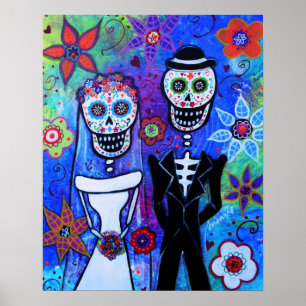 DIA DE LOS MUERTOS COUPLE WEDDING POSTER