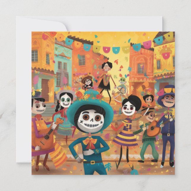 Dia de los Muertos, Dance of the Papel Mâché  Invitation (Front)
