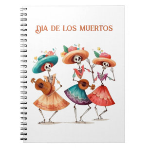 Dia de los Muertos Dancing Calavera Trio Notebook