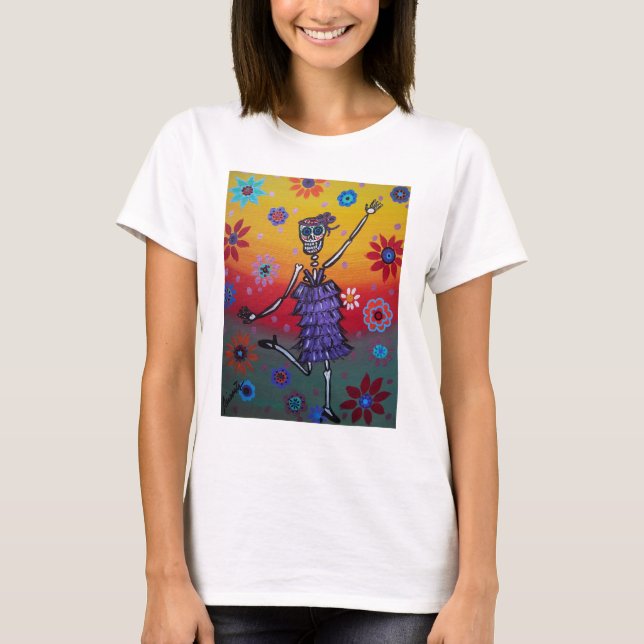DIA DE LOS MUERTOS DANCING QUEEN T-Shirt (Front)