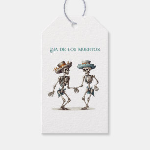 Dia de los Muertos dancing skeletons customisable Gift Tags