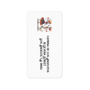 Dia de los Muertos dancing skeletons customisable Label