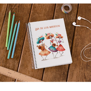 Dia de los Muertos dancing skeletons customisable Notebook