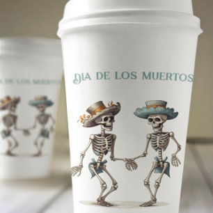 Dia de los Muertos dancing skeletons customisable Paper Cups
